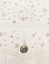 The Pearl Embellished Denim Jacket