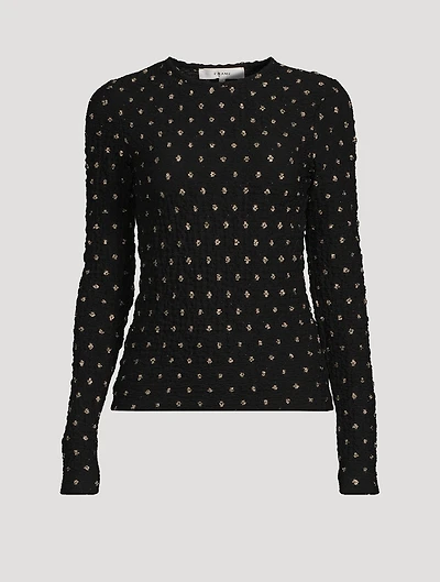 Lurex-Dotted Mesh Top