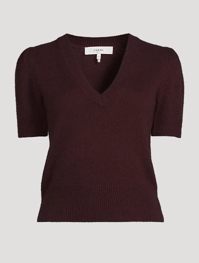 Ruched-Sleeve Cashmere Sweater