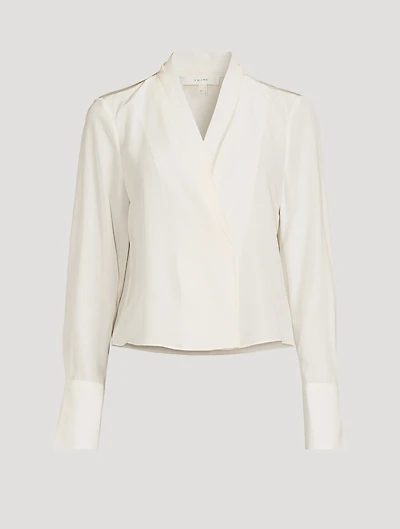 Wrap-Front Silk Blouse