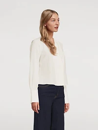 Wrap-Front Silk Blouse