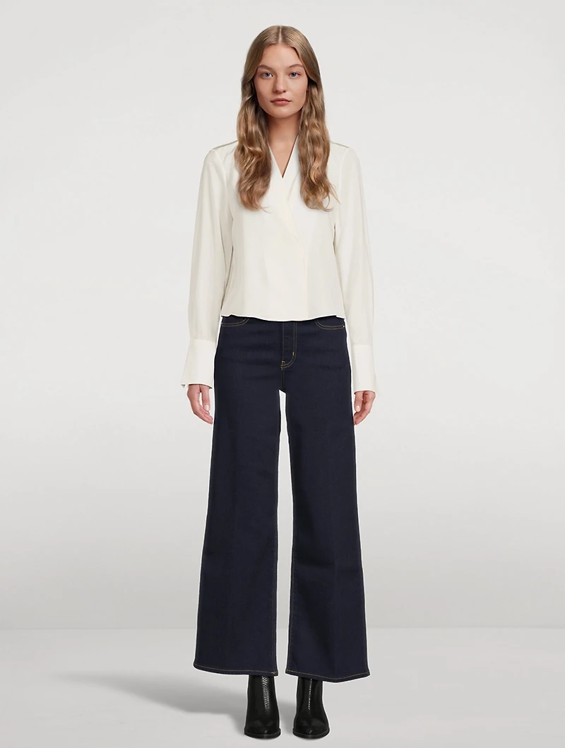 Wrap-Front Silk Blouse