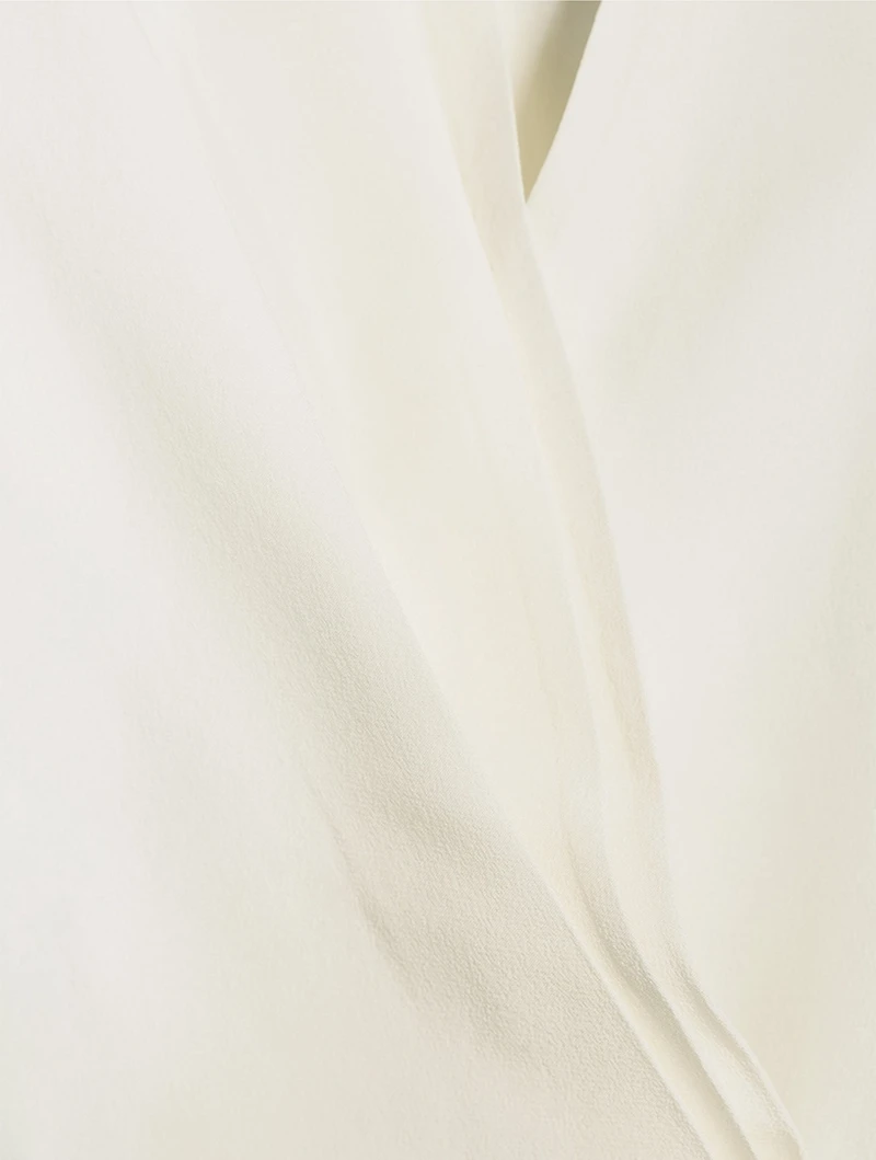 Wrap-Front Silk Blouse