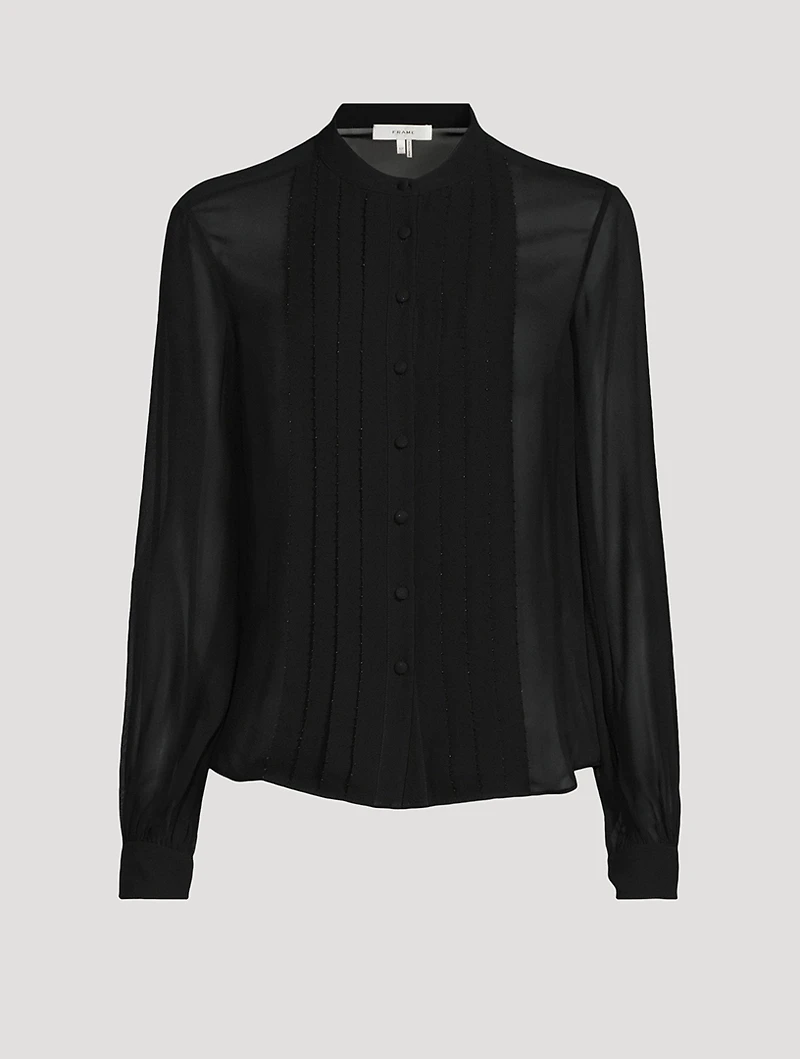 Sheer Silk Tuxedo Shirt