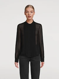 Sheer Silk Tuxedo Shirt