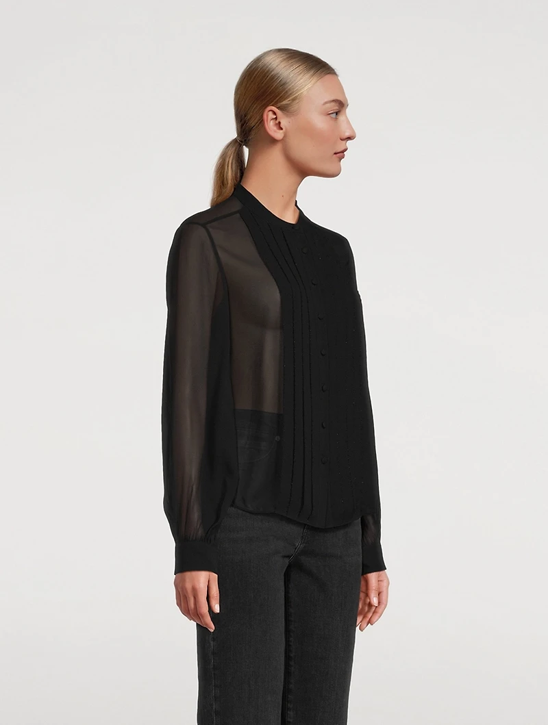 Sheer Silk Tuxedo Shirt