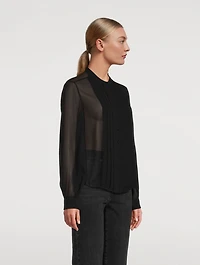 Sheer Silk Tuxedo Shirt
