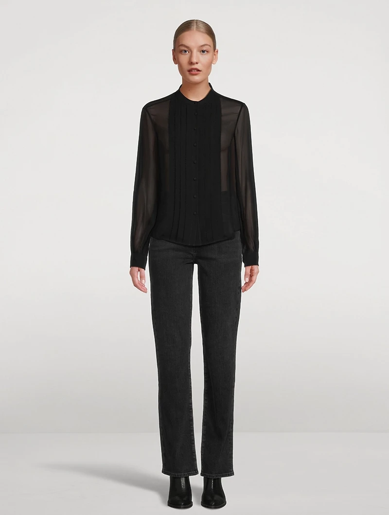 Sheer Silk Tuxedo Shirt