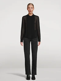 Sheer Silk Tuxedo Shirt