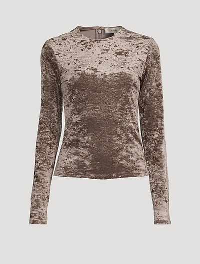 Long-Sleeve Velvet Top