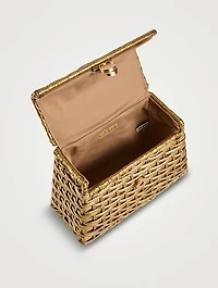 Nano Sybil Metallic Rattan Top Handle Bag