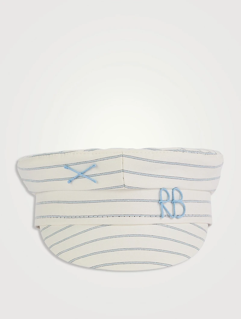 Pinstripe Baker Boy Cap