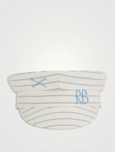 Pinstripe Baker Boy Cap