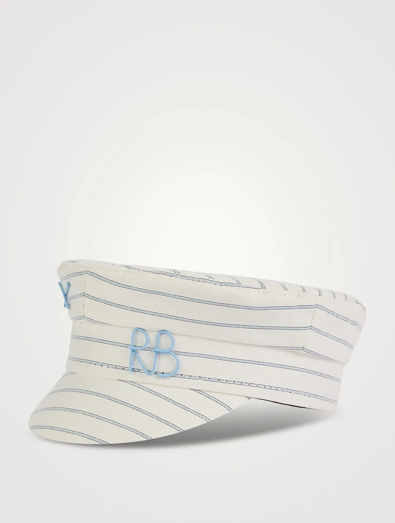 Pinstripe Baker Boy Cap