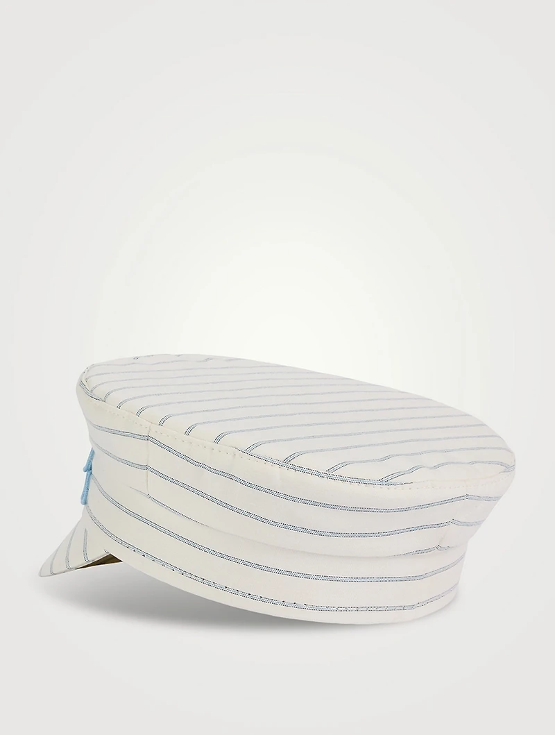 Pinstripe Baker Boy Cap