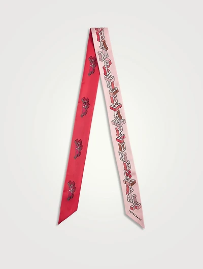 Longchamp Université Silk Bandeau Scarf