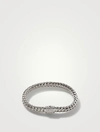 Icon Sterling Silver Bracelet With Pavé Diamonds