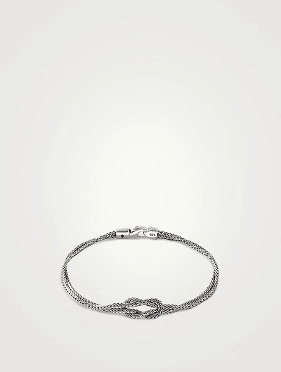 Love Knot Silver 1.8mm Chain Double Row Bracelet