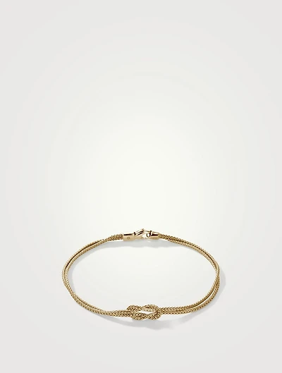 Love Knot 14K Gold 1.8mm Chain Double Row Bracelet