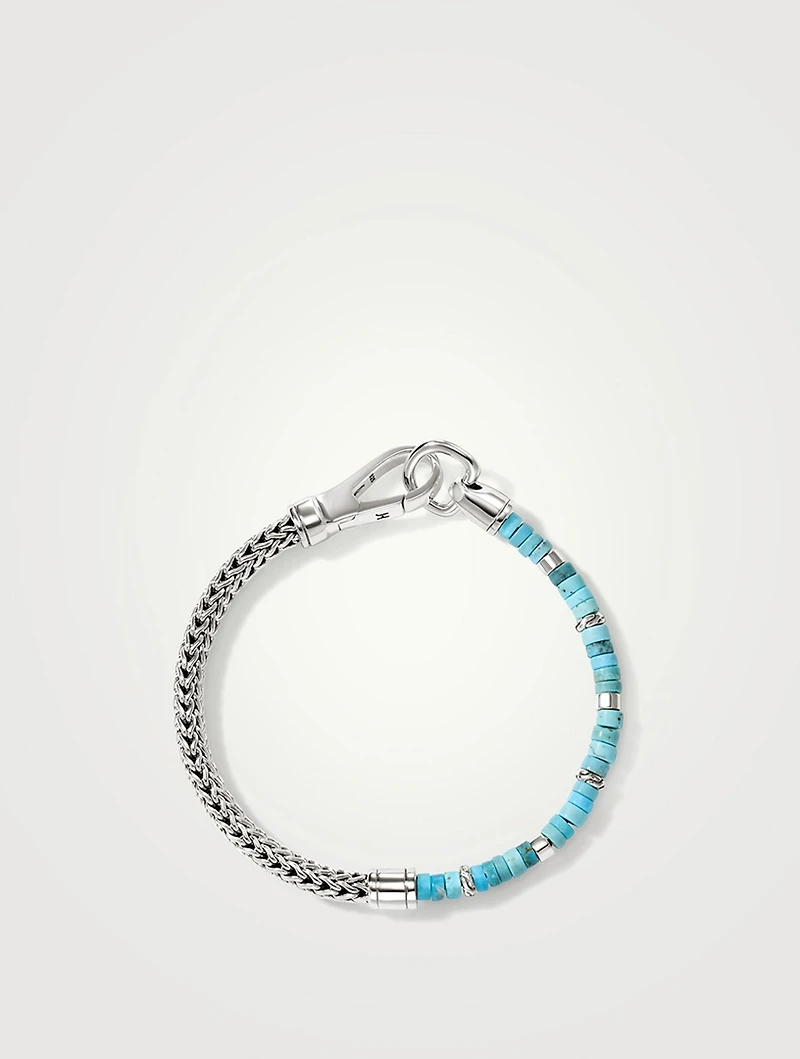 Silver Heishi Chain Bracelet