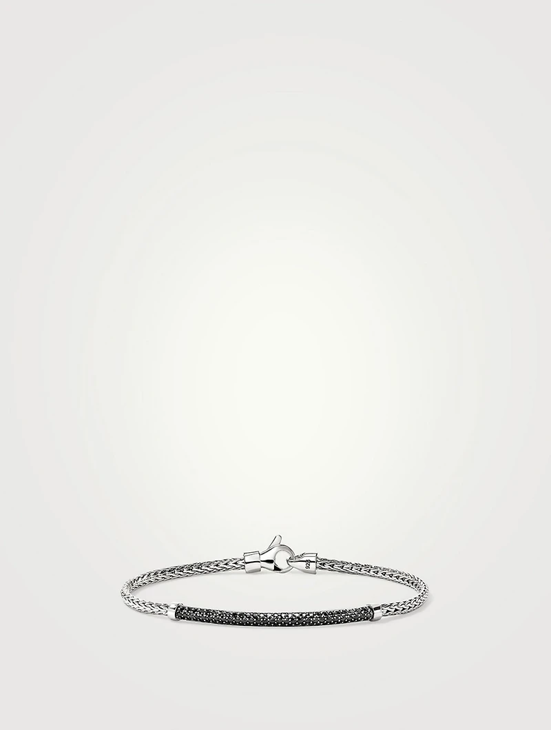 JH Essentials Silver 2.5mm Bracelet With Treated Black Sapphire