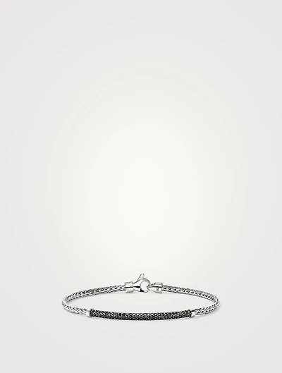 JH Essentials Silver 2.5mm Bracelet With Treated Black Sapphire