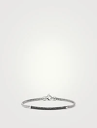 JH Essentials Silver 2.5mm Bracelet With Treated Black Sapphire