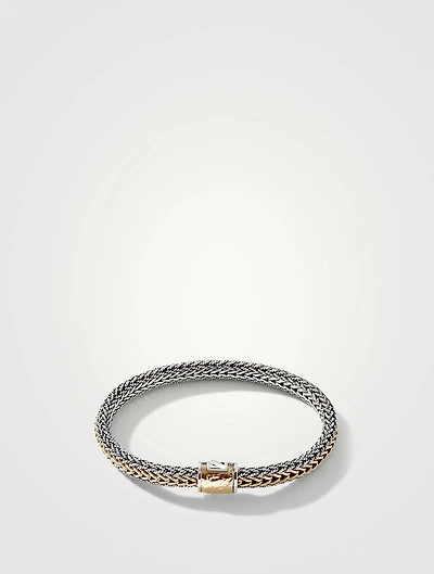 Icon 7mm Gold And Sterling Silver Reversible Bracelet
