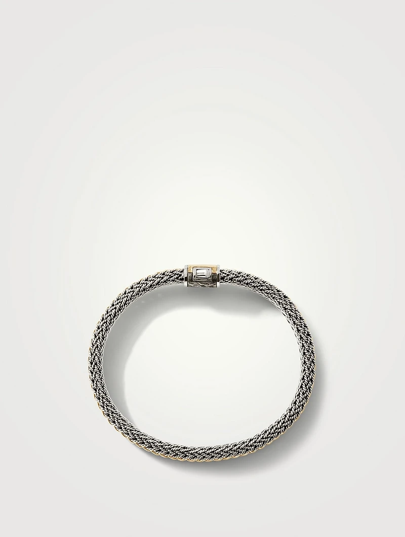 Icon 7mm Gold And Sterling Silver Reversible Bracelet