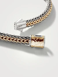 Icon 7mm Gold And Sterling Silver Reversible Bracelet