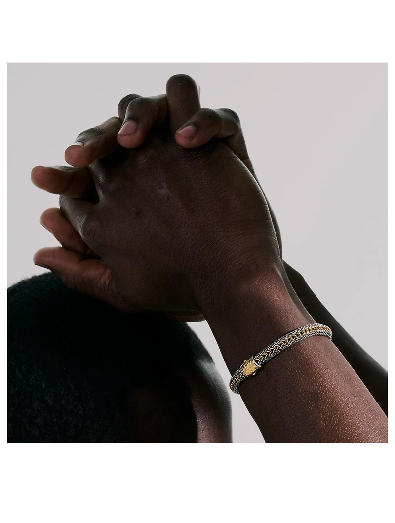 Icon 7mm Gold And Sterling Silver Reversible Bracelet