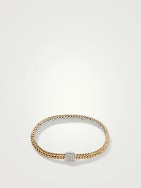 Icon 5mm Gold And Sterling Silver Reversible Bracelet With Diamonds