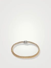 Icon 5mm Gold And Sterling Silver Reversible Bracelet With Diamonds
