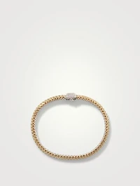 Icon 5mm Gold And Sterling Silver Reversible Bracelet With Diamonds