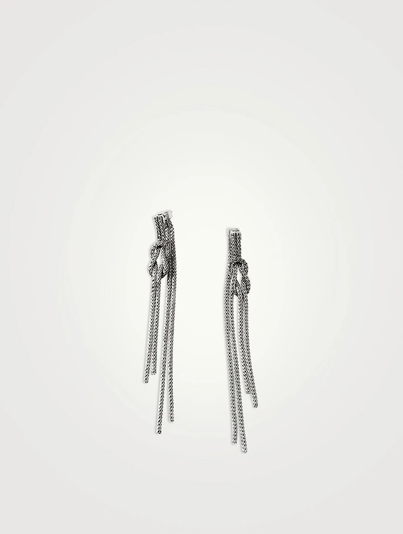 Love Knot Silver Drop Earrings