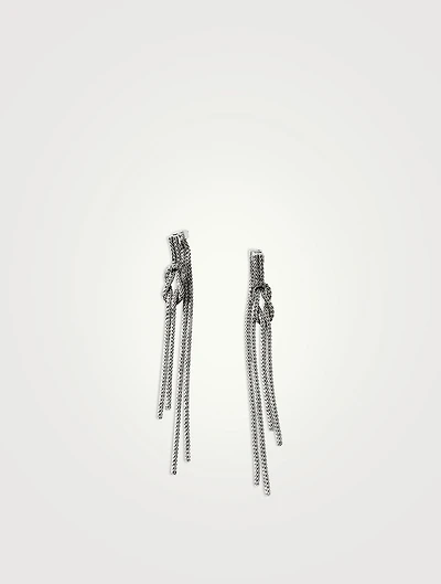 Love Knot Silver Drop Earrings