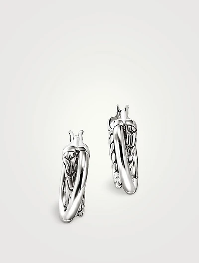 JH Essentials Silver Crossover Hoop Earrings