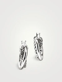 JH Essentials Silver Crossover Hoop Earrings