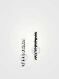 JH Essentials Silver Hoop Earrings With Pearls