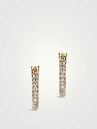JH Essentials 14K Gold Hoop Earrings With Pavé Diamonds