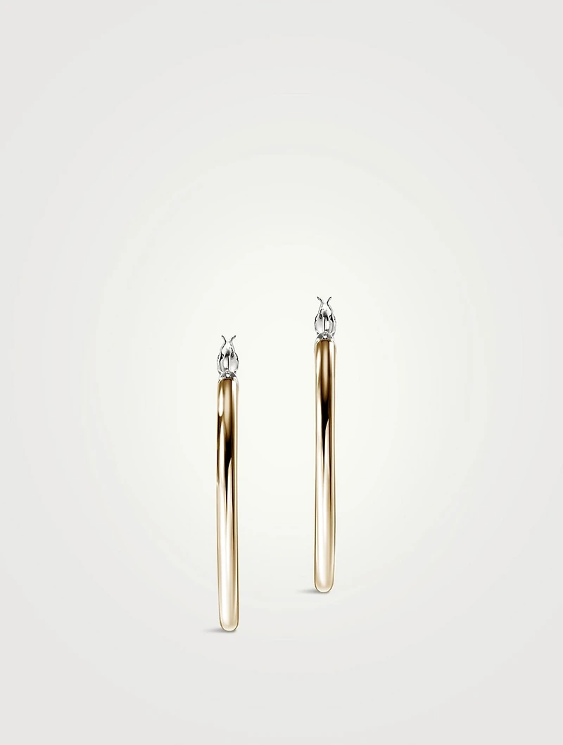 JH Essentials 14K Gold And Silver Hoop Earrings