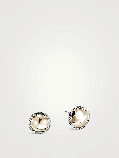 JH Essentials 14K Gold And Silver 10mm Stud Earrings