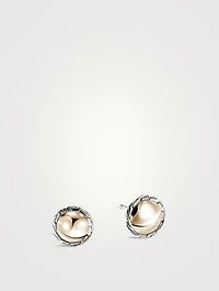 JH Essentials 14K Gold And Silver 10mm Stud Earrings