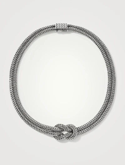 Love Knot Silver 5mm Extra Small Double Chain Necklace
