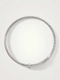 Spear Silver Flex Choker Necklace Pavé Diamonds