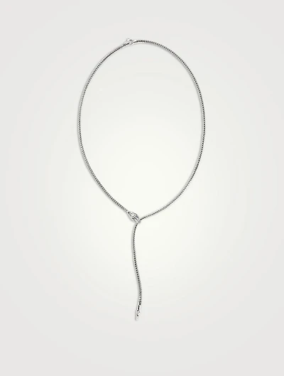 Naga Silver 2.5mm Mini Chain Necklace With Blue Sapphire Eyes