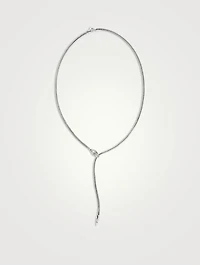 Naga Silver 2.5mm Mini Chain Necklace With Blue Sapphire Eyes