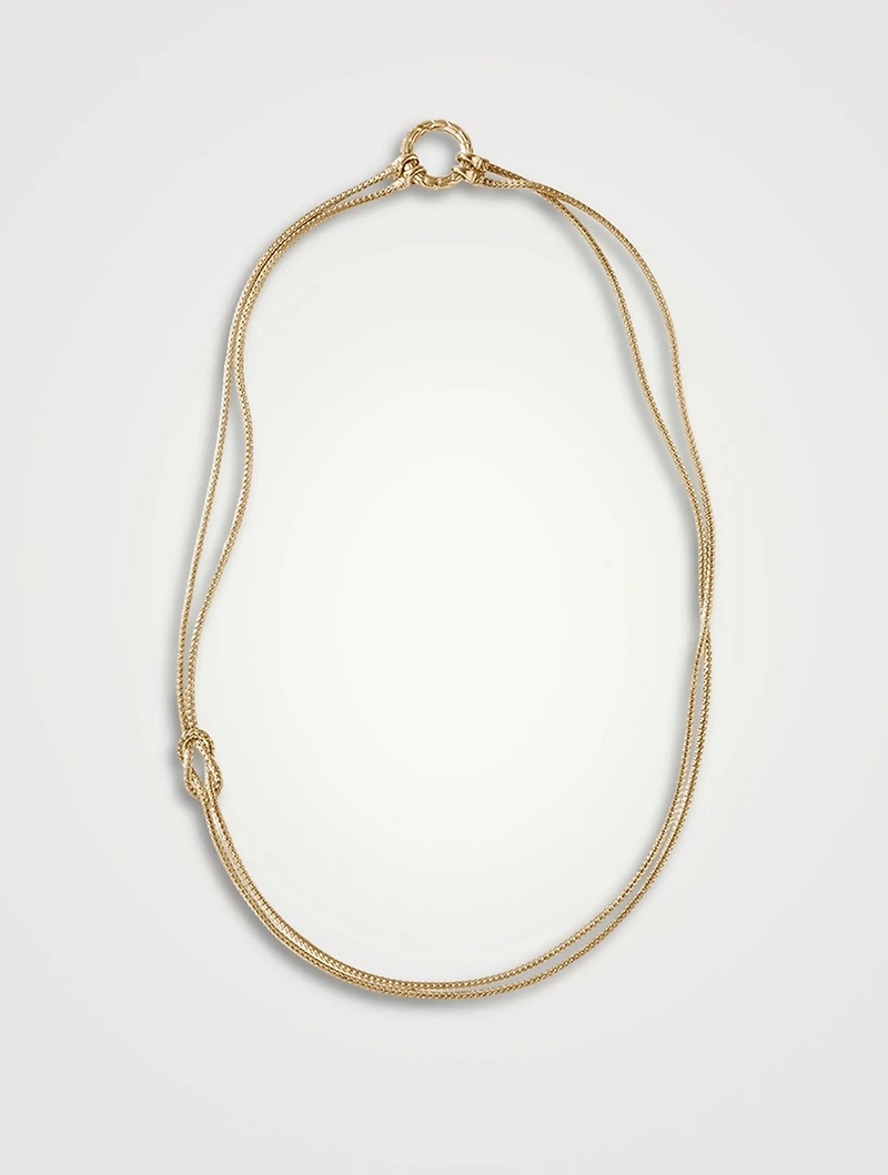 Love Knot 14K Gold 1.8mm Chain Necklace