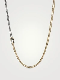 Love Knot 14K Gold And Silver 1.8mm Chain Necklace