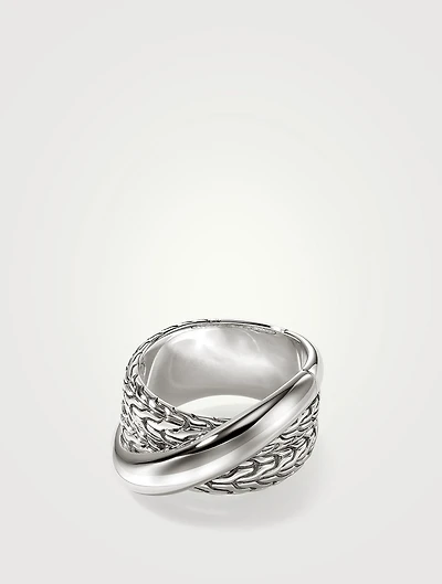 JH Essentials Silver 12.5mm Crossover Ring